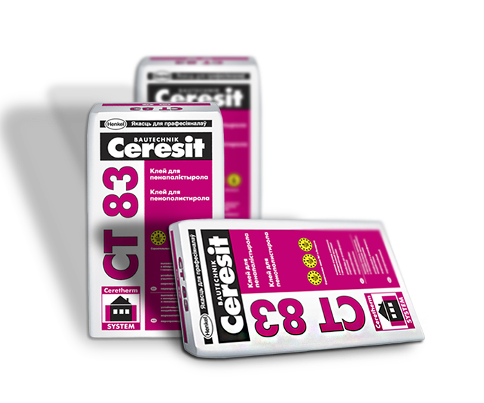 Клей для пенопласта и пенополистирола Ceresit CT-83 25 кг