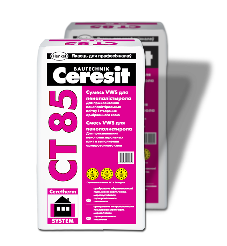 Клей армирующий для пенопласта и пенополистирола Ceresit CT-85 25 кг
