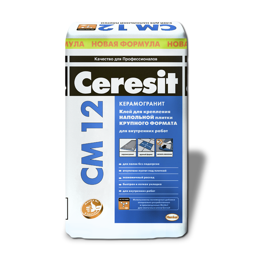 Клей для напольных плит и керамогранита Ceresit CM-12 25 кг