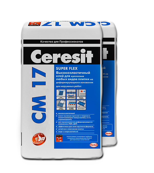 Клей для плитки эластичный Ceresit CM-17 25 кг